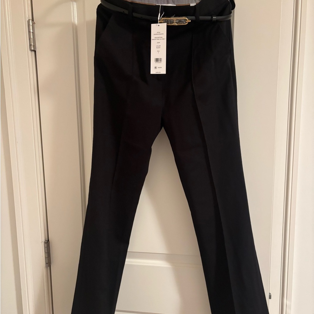 Veronica Beard Black Straight-Leg Dress Pants